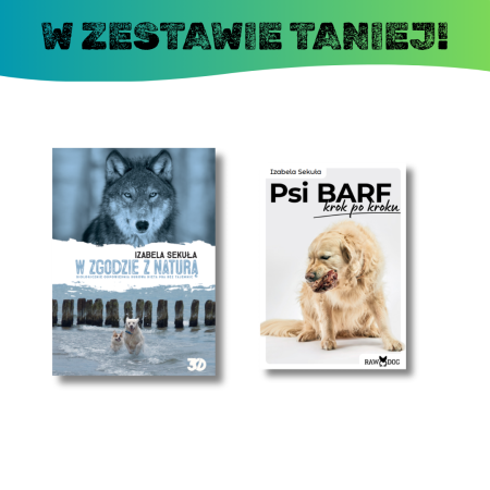 Zestaw dwóch książek o żywieniu psów