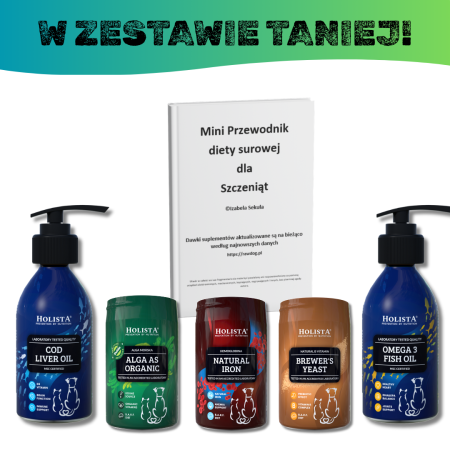 Zestaw startowy suplementów BARF z mini przewodnikiem diety dla szczeniąt