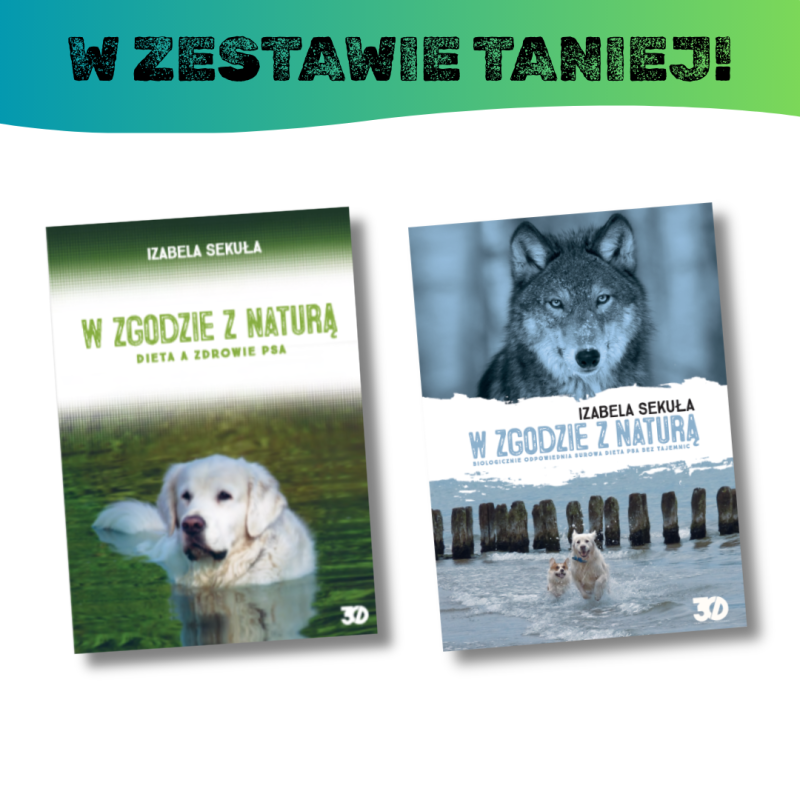 Zestaw 2 książek o diecie psów - podstawa diety BARF oraz diet przygotowywanych w domu.
