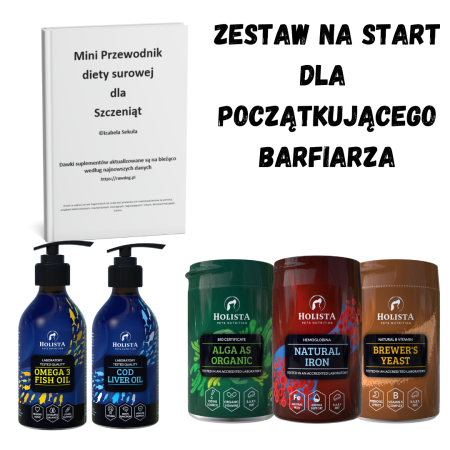 Zestaw startowy suplementów BARF z mini przewodnikiem diety dla szczeniąt